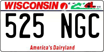 WI license plate 525NGC