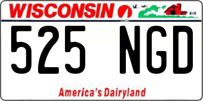 WI license plate 525NGD