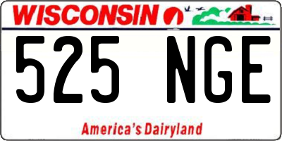 WI license plate 525NGE