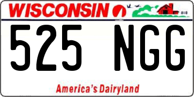 WI license plate 525NGG