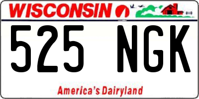 WI license plate 525NGK