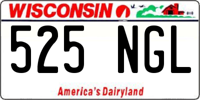 WI license plate 525NGL
