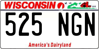 WI license plate 525NGN