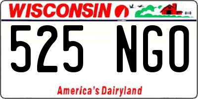 WI license plate 525NGO