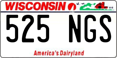 WI license plate 525NGS