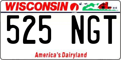 WI license plate 525NGT