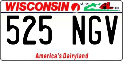 WI license plate 525NGV