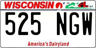 WI license plate 525NGW