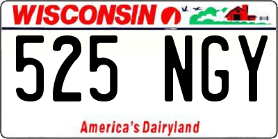 WI license plate 525NGY