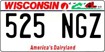 WI license plate 525NGZ