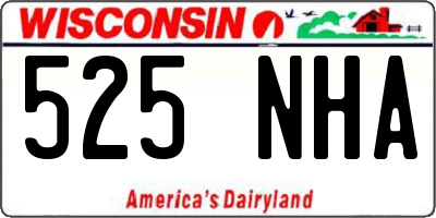 WI license plate 525NHA