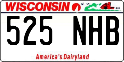 WI license plate 525NHB