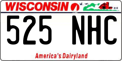 WI license plate 525NHC