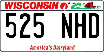 WI license plate 525NHD
