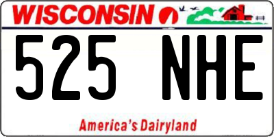WI license plate 525NHE