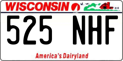 WI license plate 525NHF