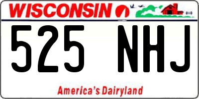 WI license plate 525NHJ