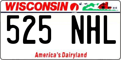 WI license plate 525NHL