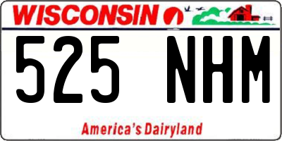 WI license plate 525NHM