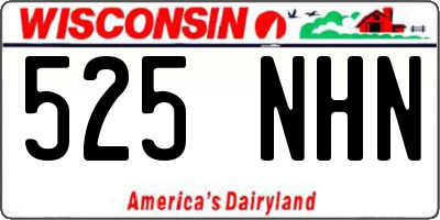 WI license plate 525NHN
