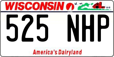 WI license plate 525NHP