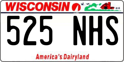 WI license plate 525NHS
