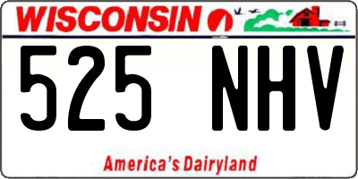 WI license plate 525NHV