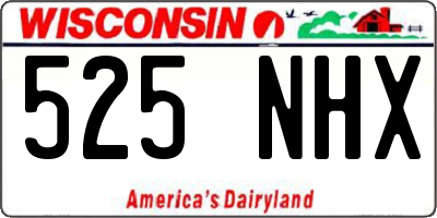 WI license plate 525NHX