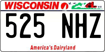 WI license plate 525NHZ