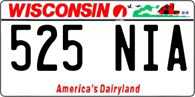 WI license plate 525NIA