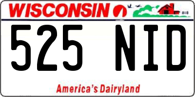 WI license plate 525NID