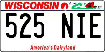 WI license plate 525NIE
