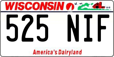 WI license plate 525NIF