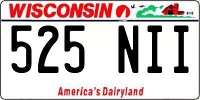 WI license plate 525NII