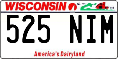 WI license plate 525NIM