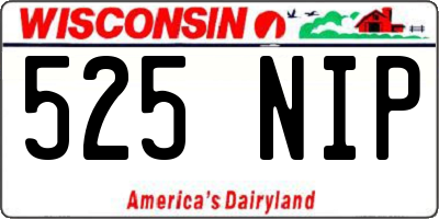 WI license plate 525NIP