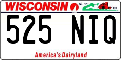 WI license plate 525NIQ