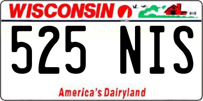 WI license plate 525NIS