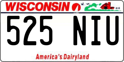 WI license plate 525NIU