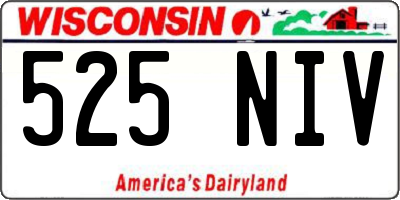 WI license plate 525NIV