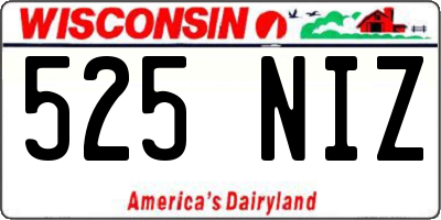 WI license plate 525NIZ