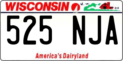 WI license plate 525NJA