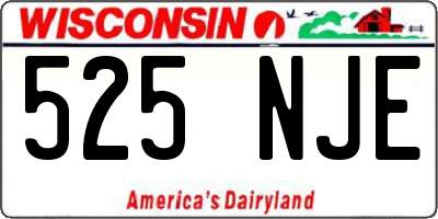 WI license plate 525NJE