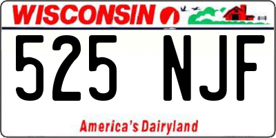 WI license plate 525NJF