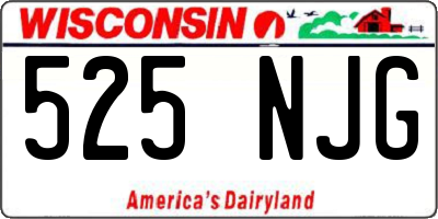 WI license plate 525NJG