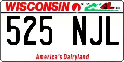 WI license plate 525NJL
