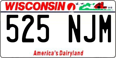 WI license plate 525NJM