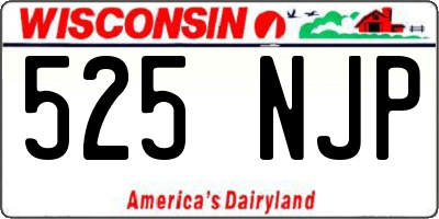 WI license plate 525NJP