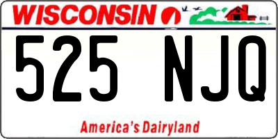 WI license plate 525NJQ