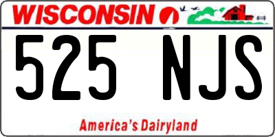 WI license plate 525NJS